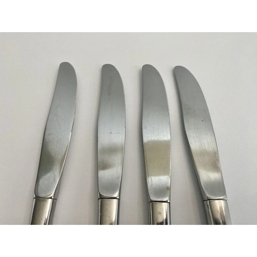Oneida Lasting Rose Stainless 4 Dinner Knives Knife Oneidacraft Deluxe Flatware